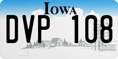 IA license plate DVP108