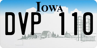 IA license plate DVP110