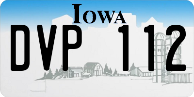 IA license plate DVP112