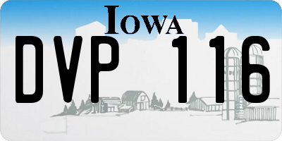 IA license plate DVP116