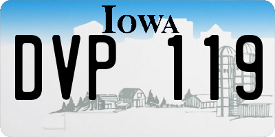 IA license plate DVP119
