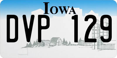 IA license plate DVP129