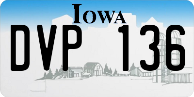 IA license plate DVP136