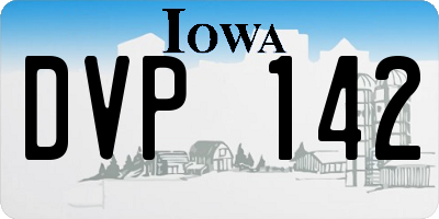 IA license plate DVP142