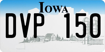 IA license plate DVP150