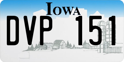 IA license plate DVP151