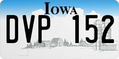 IA license plate DVP152