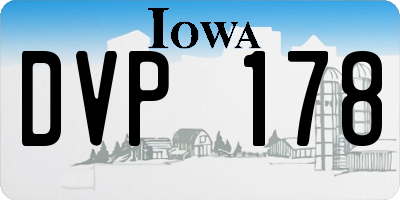 IA license plate DVP178