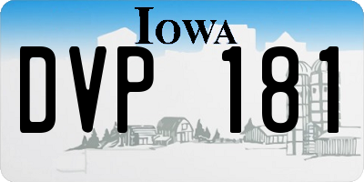 IA license plate DVP181