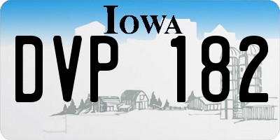 IA license plate DVP182