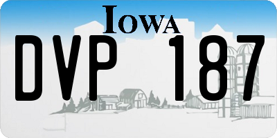 IA license plate DVP187