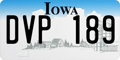 IA license plate DVP189