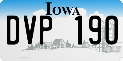 IA license plate DVP190