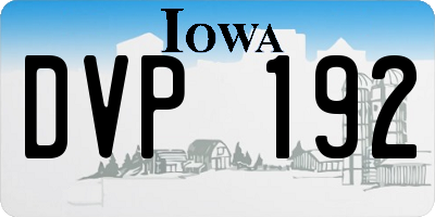 IA license plate DVP192