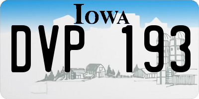IA license plate DVP193