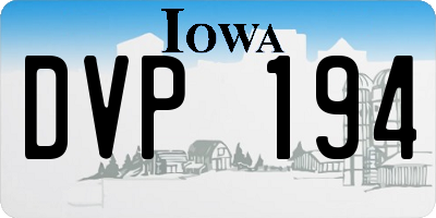 IA license plate DVP194