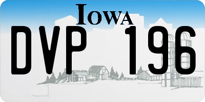 IA license plate DVP196