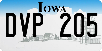 IA license plate DVP205