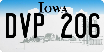 IA license plate DVP206