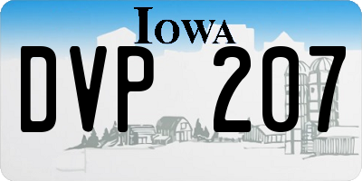 IA license plate DVP207