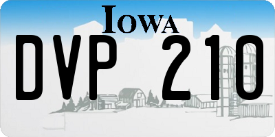 IA license plate DVP210