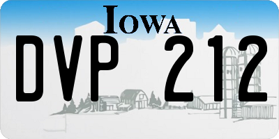 IA license plate DVP212