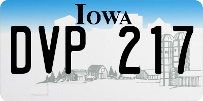IA license plate DVP217