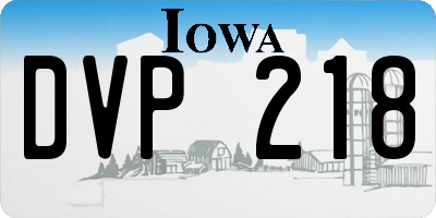 IA license plate DVP218