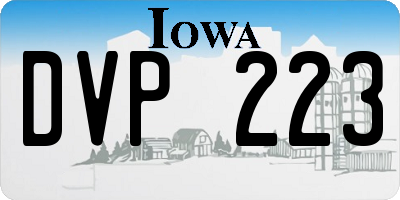 IA license plate DVP223