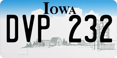 IA license plate DVP232