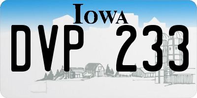 IA license plate DVP233