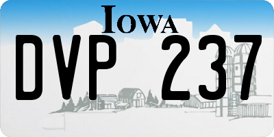 IA license plate DVP237