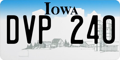 IA license plate DVP240