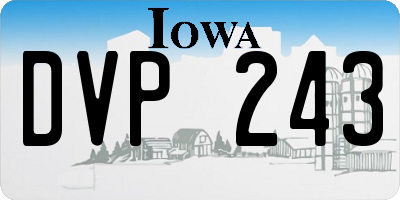 IA license plate DVP243