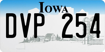 IA license plate DVP254