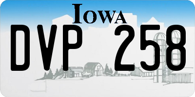 IA license plate DVP258