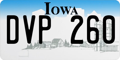 IA license plate DVP260