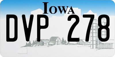 IA license plate DVP278