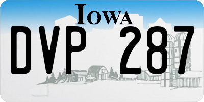 IA license plate DVP287