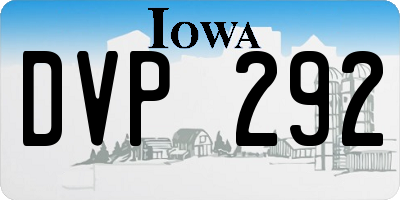 IA license plate DVP292