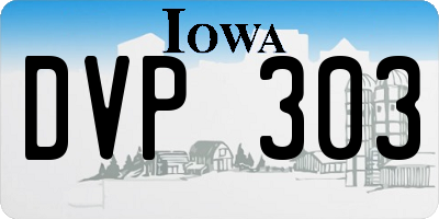 IA license plate DVP303
