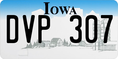 IA license plate DVP307