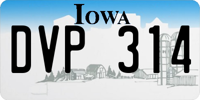 IA license plate DVP314