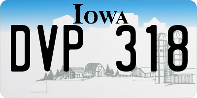 IA license plate DVP318