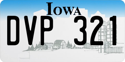 IA license plate DVP321