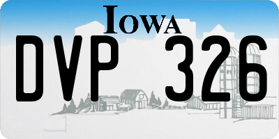 IA license plate DVP326