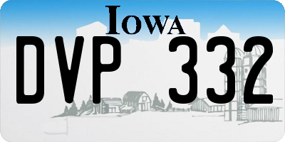 IA license plate DVP332