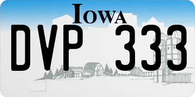 IA license plate DVP333