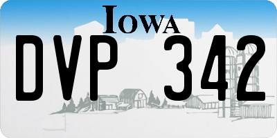 IA license plate DVP342