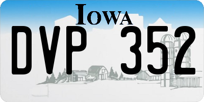 IA license plate DVP352
